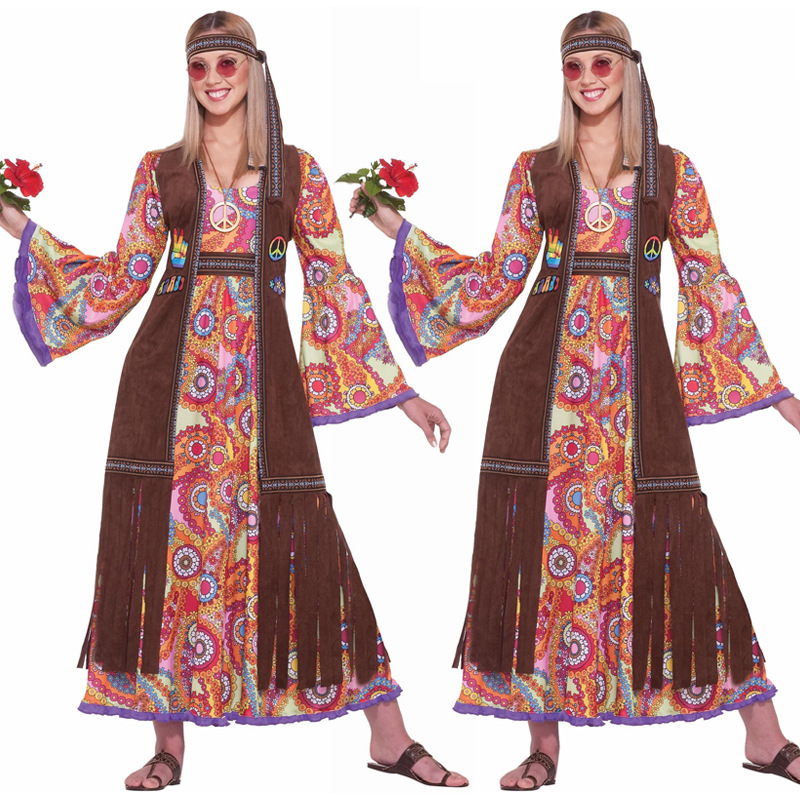 70s Vintage Disco Style Hippie Cosplay Womens Halloween Costumes